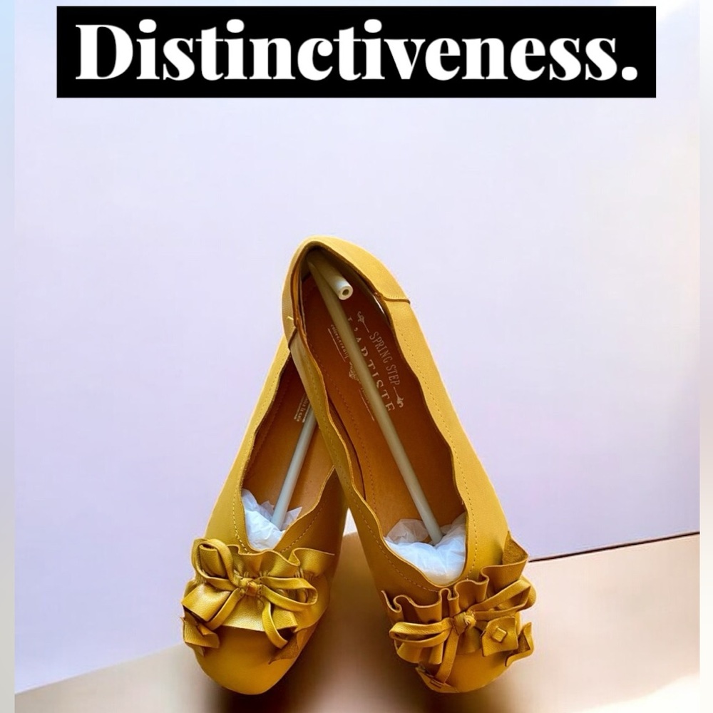 SPRING STEP L’ARTISTE LOUISA  BALLERINA FLATS YELLOW LEATHER SZ 37 EU / 6.5-7 US - Picture 6 of 13